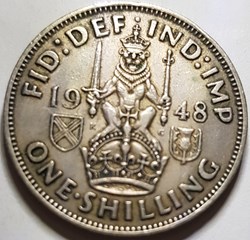 1 shilling George VI Royaume-Uni 1947 1948