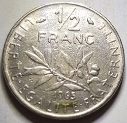 ½ franc Semeuse France 1965