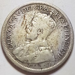 10 cents Georges V avec "DEI GRATIA", argent 800‰ 1921 Canada