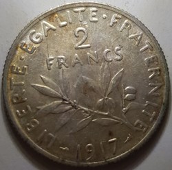 2 francs Semeuse France 1917
