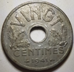 20 centimes Etat français france 1941