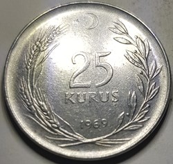 25 kuruş Turquie 1959 1969 1970