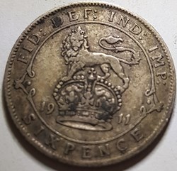 6 pence George V Royaume-Uni 1911