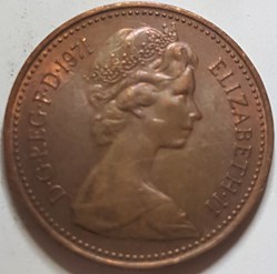 1 nouveau penny Elizabeth II 2e portrait 1971 1973 Royaume-Uni