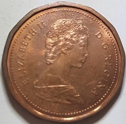 1 cent Elizabeth II 2e effigie, dodécagonale 1986 Canada