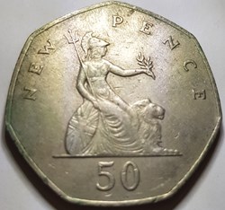 50 nouveaux pence Elizabeth II 1981 Royaume-Uni