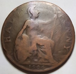 ½ penny Edouard VII Royaume-Uni 1906