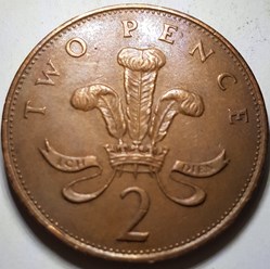 2 pence Elizabeth II Royaume-Uni 1988