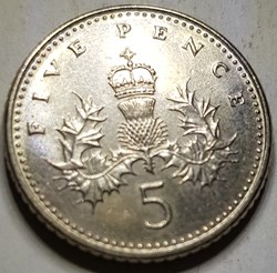 5 pence Elizabeth II Royaume-Uni 1990