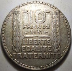 10 francs Turin France 1931 1934