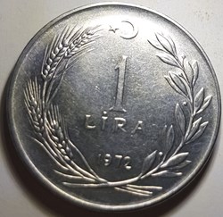 1 lira Turquie 1972