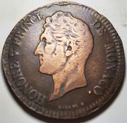 5 centimes Honoré V Monaco 1837