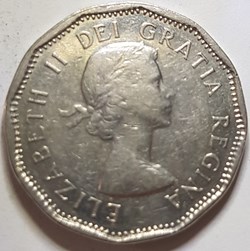 5 cents Elizabeth II 1ere effigie, dodécagonale 1962 Canada