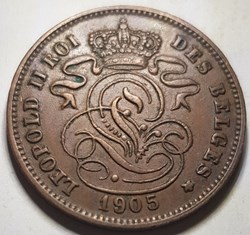 2 centimes - Léopold II Belgique 1905