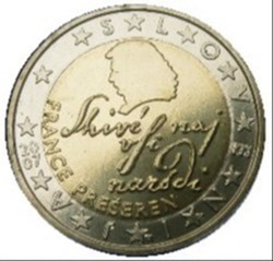 2 Euros Slovénie 2007-poête France Preseren