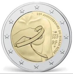 2 Euros France 2017 Ruban Rose