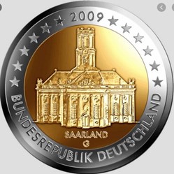 2 Euros Sarre 2009-église du Prince Louis de Nassau