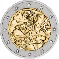 2 Euros Italie 2008-Droits de l'Homme