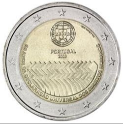 2 Euros Portugal 2008-60 ème anniversaire des droits de l'homme
