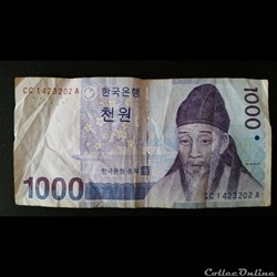 1000 Won - Corée du sud -
