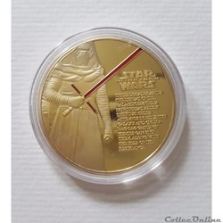 2016 - Star Wars - The Force Awakens - Kylo Ren Rey 24k Gold Plated Coin Token