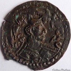 Drachme de bronze des Huns Nezak 6ème siècle