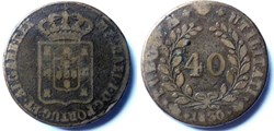 40 reis du Portugal 1830