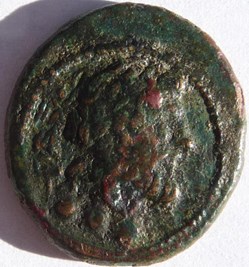 Monnaie de Calabre (Brundisium) frappée entre-200 et -100 av JC.
