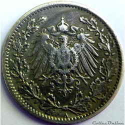 Empire allemand 1/2 mark 1919