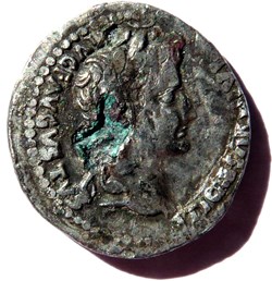 Tibère 14-37/Denier fourré/PONTIF MAXIM