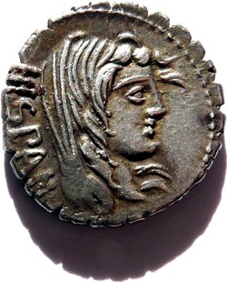 Gens Postumia -81/Denier serratus/Rome/Hispania