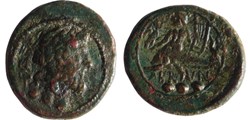 Quadrans de Brundisium en Calabre frappé entre-200 et -100 av JC.