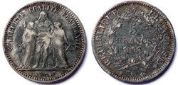 5 francs "Hercule" 1873