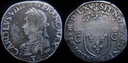 1565 - Teston de Charles IX - atelier de Nantes