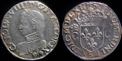 1563 - Demi-Teston de Charles IX - atelier de Rennes
