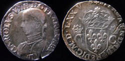 1575 - Teston au nom de Charles IX sous Henri III - atelier de Nantes
