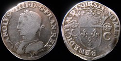 1563 - Teston de Charles IX - atelier de Nantes