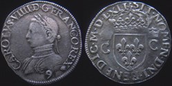 1562 - Demi-Teston de Charles IX - atelier de Rennes