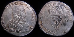 1561 - Teston de Henri II sous Charles IX - atelier de Nantes