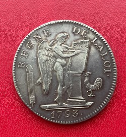 Convention 6 livres 1793 Paris sans point sous LOI
