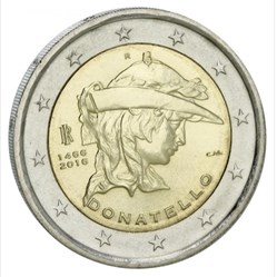 2 Euros 550e anniversaire de la mort du sculpteur italien Donato di Niccolò di Betto Bardi 2016