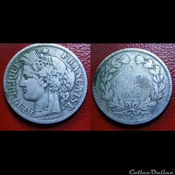 2 francs Cérès, sans légende 1871 Bordeaux
