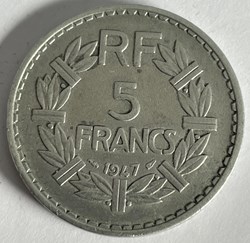 5 francs Lavrillier 1947 "9" ouvert
