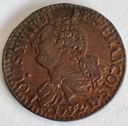 3 deniers dit "au faisceau", type FRANCOIS 1792 Roanne