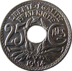 25 centimes Lindauer, Cmes souligné 1914