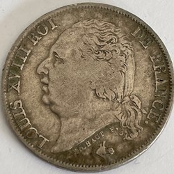 1 franc Louis XVIII 1823 Toulouse