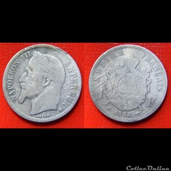 1 franc Napoléon III, tête laurée 1866 Strasbourg