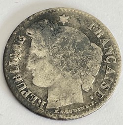 20 centimes Cérès, IIe République 1850 Paris