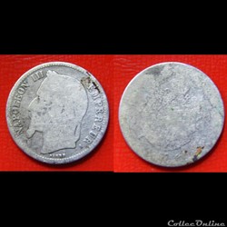 1 franc Napoléon III, tête laurée 1867 Paris