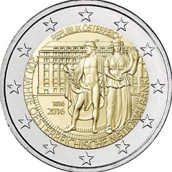 2 Euros 200e anniversaire de la Banque Nationale d'Autriche